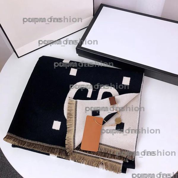 

2025 Womens Designer Scarfs Womens Letter G Color Contrast Cashmere Luxury Mens Elegant Soft Wool Scarfs Shawl Neck Wrap BFD2401274