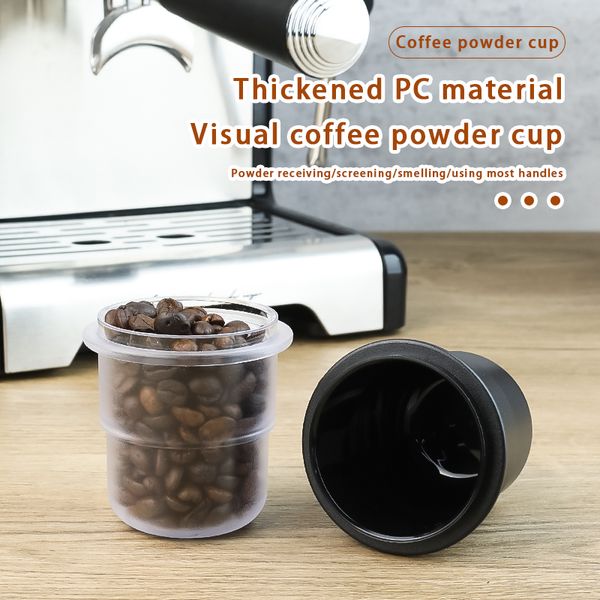 Coffee Dosing Cup 58 mm thickened pc material be in common use visual coffee powder cupcoffee bean Weighing cup