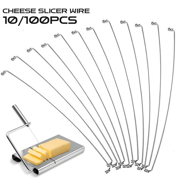 10100Pcs 304 Stainless Steel Cheese Slicer Wire Replacement Cutter for Block Cheeses Butter Cutting Board 250530a