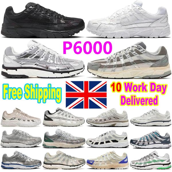 

p6000 running designer running shoes for men women sneakers triple black white anthracite smoke grey metallic silver racer blue womens outdoor sport trainers 3645, Dark green