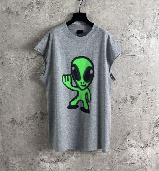 Men's T-Shirts Round neck embroidered and printed polar style summer wear with street pure cotton w2e22