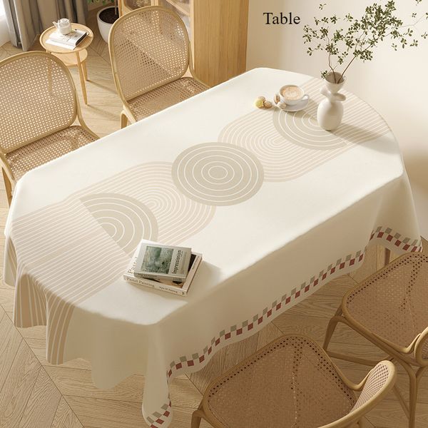 2025 Oval Waterproof and Oil-proof Leave-in Household Tablecloth Coffee Mat