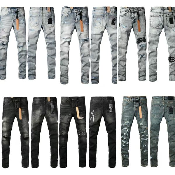 

Designer Cross American Style High Street Hot Selling Graffiti Skinny New Vintage Ripped Stretch KSUBI Men's Jeans, 1-k