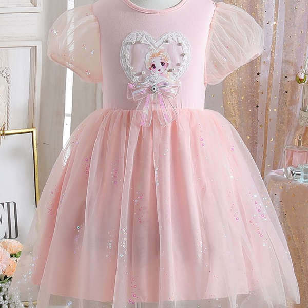 Disney baby girl summer cotton short skirt princess dress birthday outfit designer baby dress Frozen Elsa dress baby net short skirt soft children's performance..