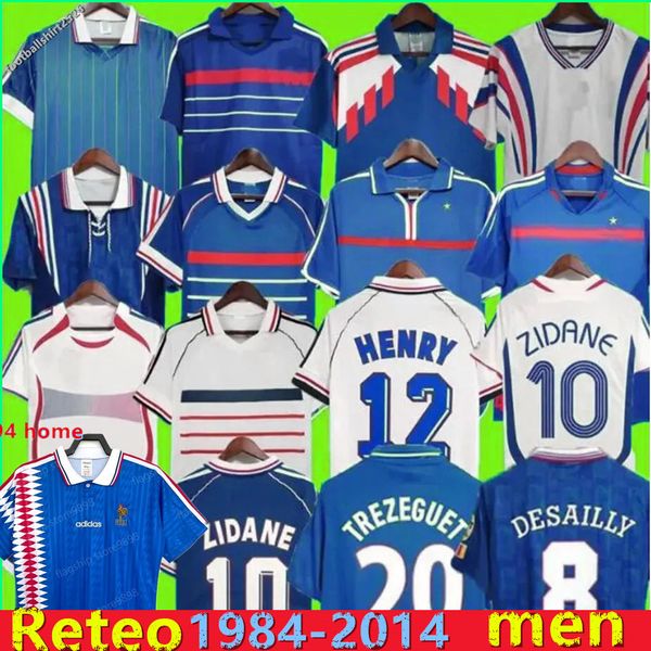

1998 french retro soccer jerseys 1982 84 86 88 90 96 98 00 02 04 06 08ZIDANE HENRY MAILLOT DE FOOT football shirt REZEGUET DESAILLY french club Classic Vintage Jersey, Grey