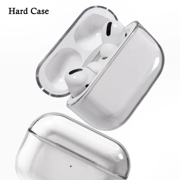 Earphone Case Cover Earbuds Shell Protector Clear Shell Case For Apple Airpods 1/2/3/4 Pro/ Pro2 Gen Cover Wireless Bluetooth Earphones Transparent PC Hard Cover