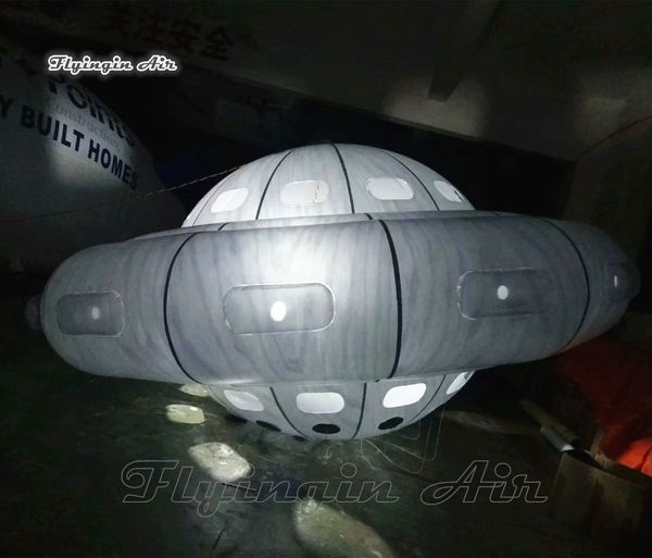 Giant Inflatable Flying Saucer 5m Advertising PVC Helium UFO Model Balloon For Parade Show And Party Night Decoration