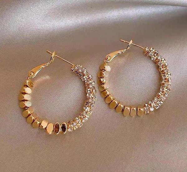 

Hoop Earrings 14K Plated Gold Small Lightweight Thick Broken silver Hoop Earring Designer for Women Jewelry Bijoux Luxe 26mm