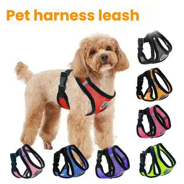 

Breathable Soft Mesh Dog Harness and Leash Set for Small Dogs and Cats, Orange