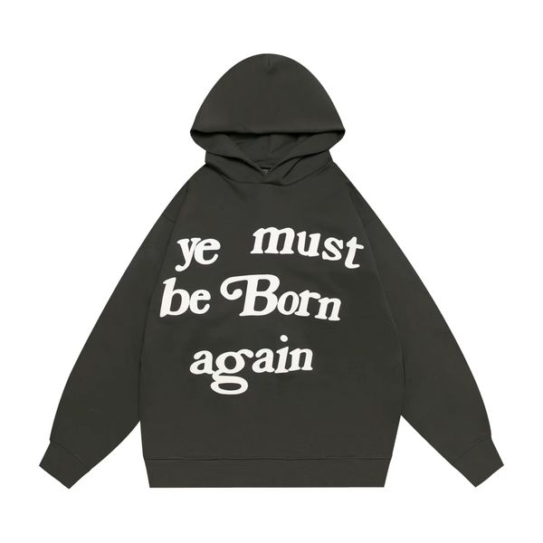 

Unisex Designer Cotton Blend Hoodie T-shirt with Foam Prints, Purple