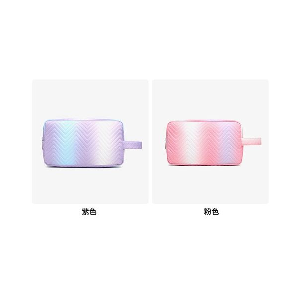 A347-Solid color simple corduroy cosmetic bag travel portable carry-on clutch bag with zipper toiletries storage bag