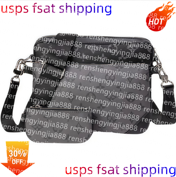 

High Quality Designer bags mens womens POCHETTE TRIO Cross Body Wallets Leather tote bag Patchwork handbag shoulder bags Totes Purse Crossbody Bag with dust bag A1, 18#