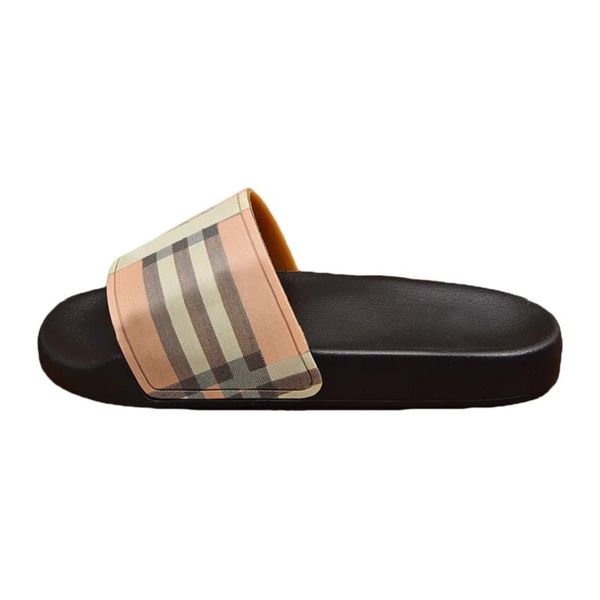 

size 35-46 Paris Sliders Mens Womens Slippers Summer Slides London England Sandals Beach Slide Ladies Flip Flops Loafers Home Plaid Pattern Slipper Chaussures 11, Black