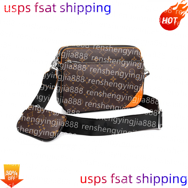 

High Quality Designer bags mens womens POCHETTE TRIO Cross Body Wallets Leather tote bag Patchwork handbag shoulder bags Totes Purse Crossbody Bag with dust bag A2, 15#