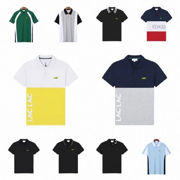 

France brand men's designers polos high quality shirts Classic cotton standing collar with small crocodile embroidery Lac polos shirt, Yellow