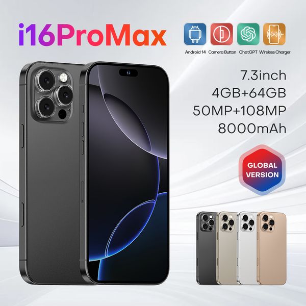 

i16 Pro Max wireless charging Android 5G smartphone | 12GB+1TB, 20 million pixel dual camera, 7.3-inch screen, Black