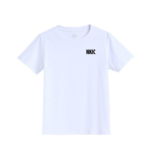 

Summer Kids Short Sleeve White T-Shirt Toddler Girls Cotton letter printing Tee Crewneck Boys T-Shirts Solid Tee Summer Children Brand Clothes, Red 1
