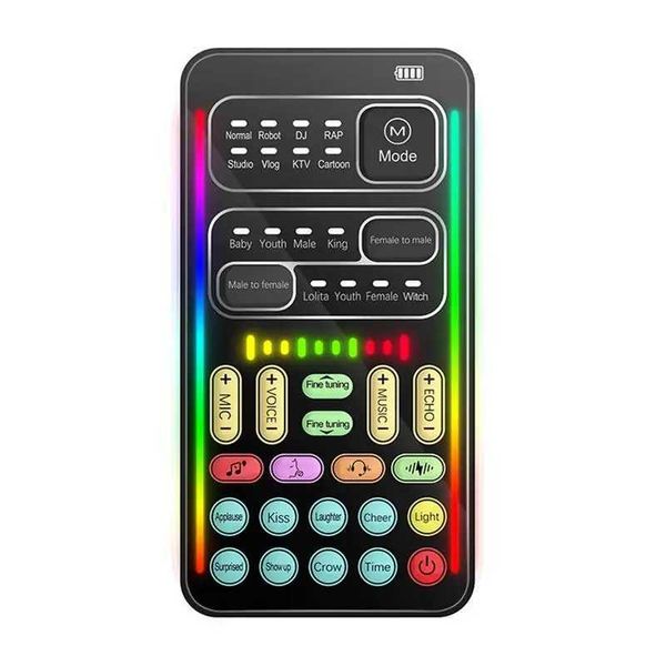 Multifunctional Handheld Voice Changer Portable Disguiser Mini Sound Card With 8 Effects Changes M250606
