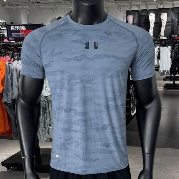 

gym shirts Quick Drying T-shirt Sports mens designer t shirt Running Fiess Basketball Sportswear Short Sleeve Track Field Reflective streetwear summer tracksuit, Style 8022-blue