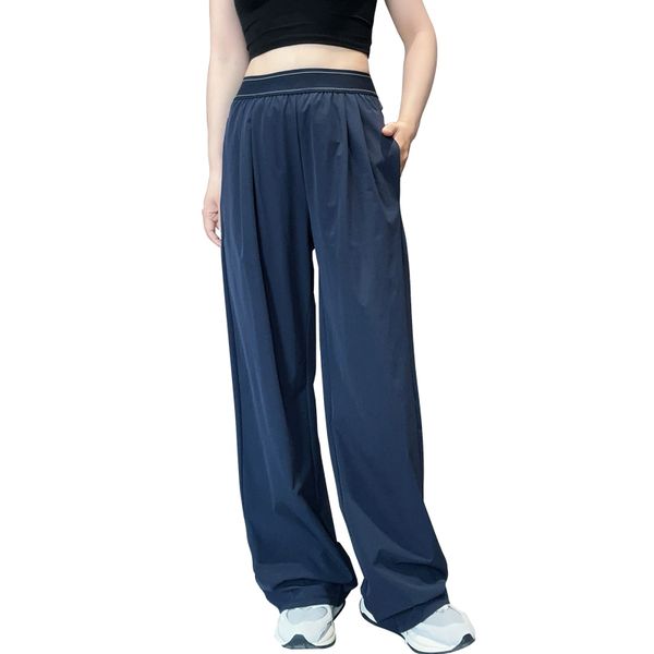 Yoga Loose Pants High Gym Sport Relaxed Sports Loose Casual Straight-Leg Trousers Studio-to-street Weekend City Jogger Wear with Pockets