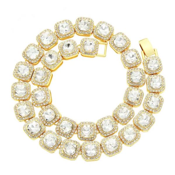 

Gold Diamond Tennis Necklaces Men Cuban Ink Chains for Women Men Hip Hop Full Diamond Necklace Jewelry Bijoux Luxe 10mm