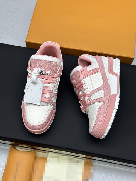 New Fashion Leather Comfortable Round Platform Sneakers Lace-up Walking Shoe Womens Mens Vulcanized Shoes Size35-44 0605