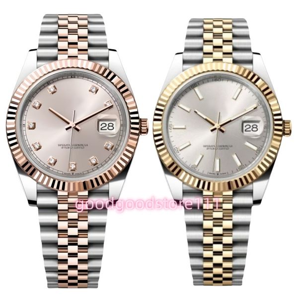 

Moissanite watch Wholesale 36/41MM Full Stainless steel Luminous Waterproof gold Women Watch Couples Style Classic Wristwatches Desgner watch Wholesale, Color 15