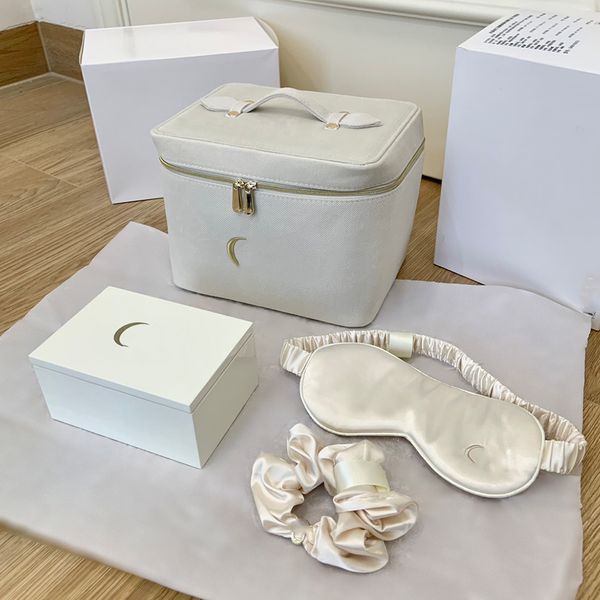 

Designer Women Lady Classic Cosmetic Beauty Pouch Makeup Organizer Box Storage Case Toiletry Bag with Hairband Sleep Mask, Sky blue