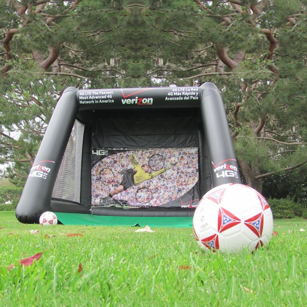 Pop Deluxe Version Inflatable Soccer Goal Frame with Green Base Fabric for American Pop-up Football Field Interactive Game