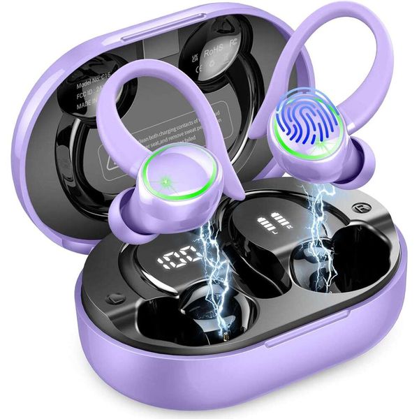 Earbuds, 3 Bluetooth Wireless 5.4 Headphones Sports, 50H Playback Over-Ear buds ENC Noise Cancelling Mic, Hifi Stereo Fiess Earphones