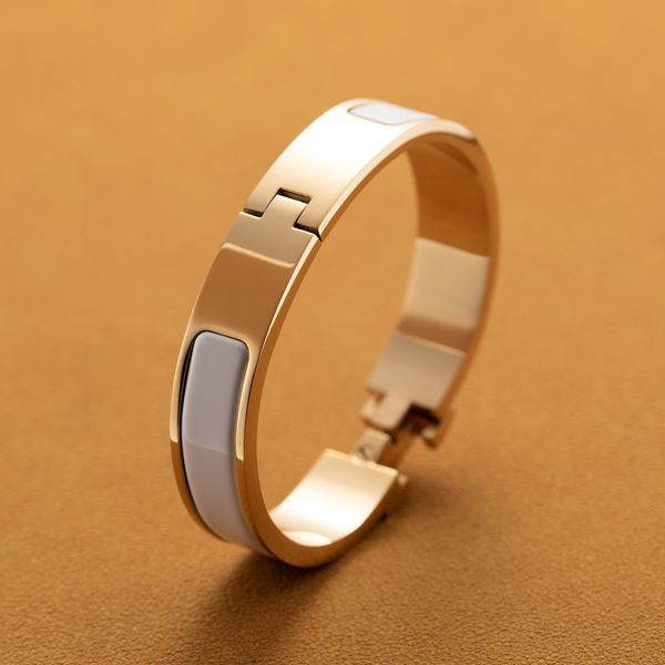 

Fashion Jewelry 18K Gold Plated Steel Bangle 12mm Width Elegant Smooth Surface Inner Size 16.7cm Gift Box Ideal for Stylish Women Look