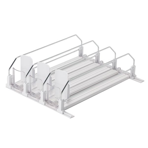 

3 Rows Drink Organizer For Fridge and Soda Can Pusher System, White