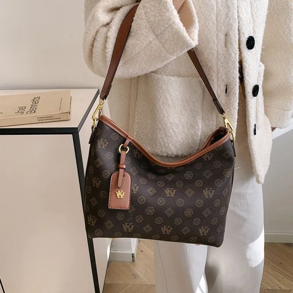 

Designer Bag Fashion Shoulder Bag Luxury Bag Crossbody Purse 2025 large capacity Tote bag women's new temperament single shoulder commuter bag crossbody bag 2025, Brown#