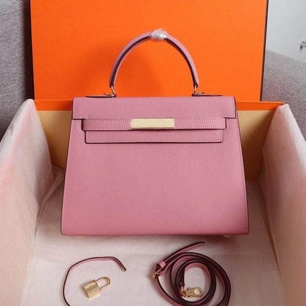 Designer Single shoulder bag tide female genuine leather handbag oblique cross portable platinum purses hand palmprint bride redTrendy design nichedesigner tote
