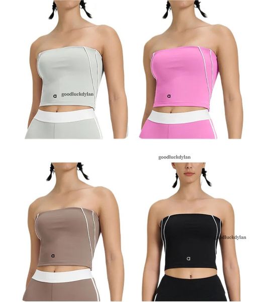 

alocardio 5A Quality Yogawomen Bra Fitness Clothes Women's Sports Bra with Color Block Stripes - Compression Fit for Yoga, Grey