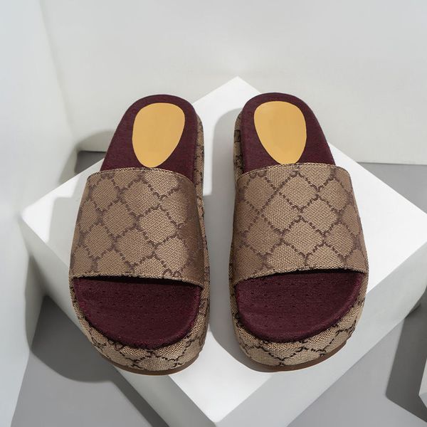 

Designer Sandals Slipper Summer Platform Sandals Thick Heels Men Women Luxury Slides Rubber Sole Flatsole featuring embossed Size 35-45, #14