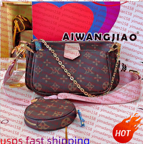 

Luxurys High Quality Multi Pochette 3pcs set Luxury Wallet Mini Purses Crossbody Designer Bag Woman Handbags Shoulder Bags Designers Women Purse tote Handbags, 18#