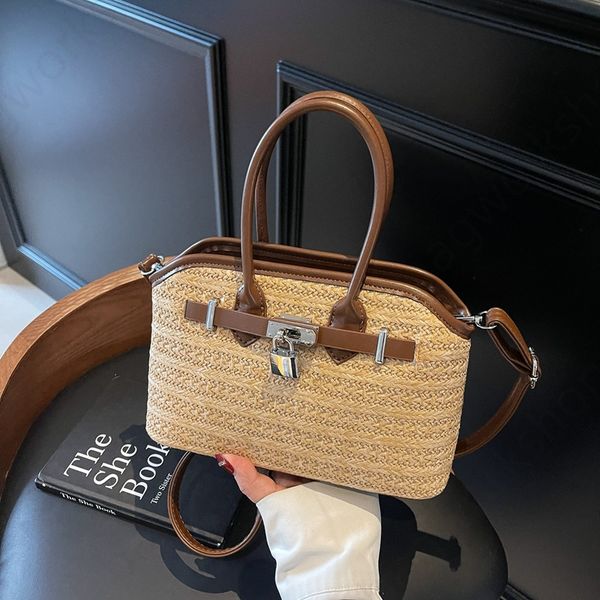 

Free shipping luxury handbag designer bag 2025 new handbag beach bag woven messenger bag premium shoulder bag, Coffee