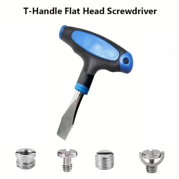 1/4 3/8 Flat Head With T-Handle Grip For Quick Release Plate Camera Tripod & Monopod Slotted Screwdriver Tools Pack
