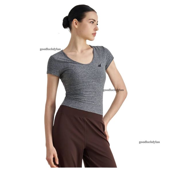

alocardio 5A Quality yogawomen sweatshirt Outdoors Fitness t shirt Comfortable Short Sleeve Yoga Clothing for Sports White blue Black Gray, Light blue.