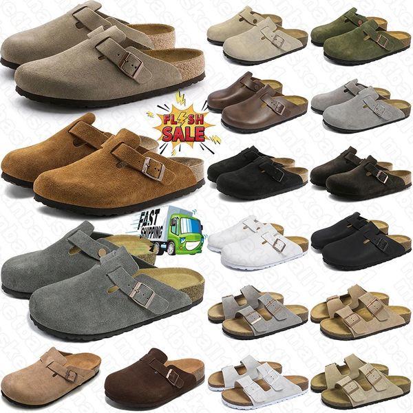 Free Shipping Designer sandals slides clog clogs heels slippers shoes for mens famous womens black Boston sandal Arizona mules Flip Flops Size 35-46
