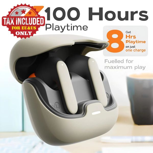 Wireless Earbuds 40hrs Bluetooth 5.4 Headphone Sport ENC Noise Cancelling Mic Dual-Channel Stereo IPX5 Waterproof Earphone Low-Latency Hands-Free Call