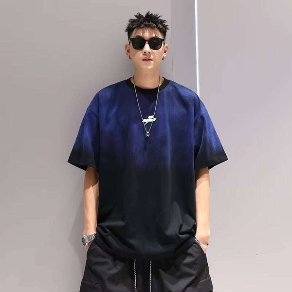 

100% Washed Cotton Short Sleeve 240g O-Neck Men's T-Shirt Manufacturer Embroidered Solid, Black gray