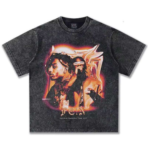 

Clothing Manufacturer Washed Printed Letter 100% Cotton 280g Short Sleeve Fashion O-neck T-shirt, Black short-sleeve