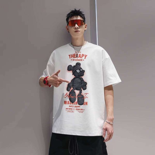 

Clothing Manufacturer Letter Print Short Sleeve 100% Cotton 240g American Style T-Shirt New Summer, White