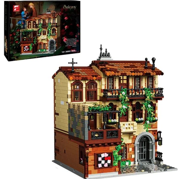 Musical Theater Balcony Scene Building Blocks - 3800-Piece Architecture Model Bricks DIY Desktop Decoration Kids Toys Gifts X260205