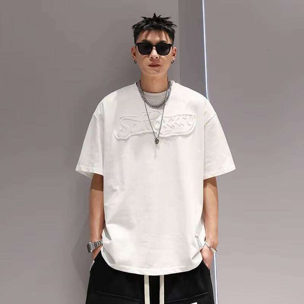 

Clothing Manufacturer Printed 3D Embossed Design 100% Cotton Heavyweight Short Sleeve 240g Men' Summer T-Shirt, Green