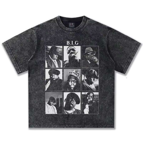 

Clothing Manufacturer Oversized BIGGIE Washed Print 100% Cotton Short Sleeve New 280g Men' T-Shirt, Apricot