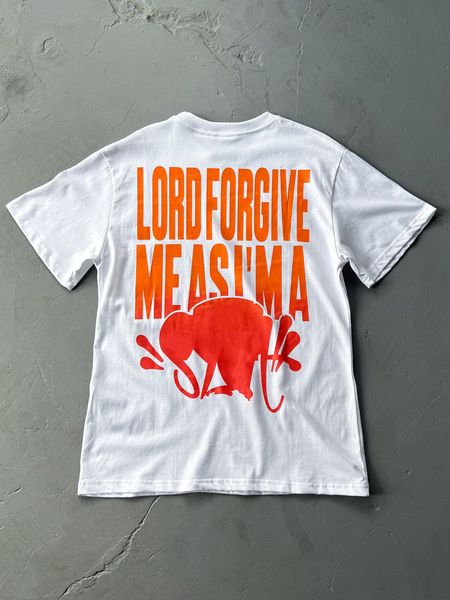 

Men's T-Shirts Designer Letter printing Summer trendy short sleeved men's street hip-hop t-shirt, White