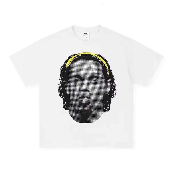 

Extra Large 100% Cotton Men's T-Shirt Casual Loose Fit Printed Letter Short Sleeve Summer New Style, Pure white short-sleeve (small neckline)